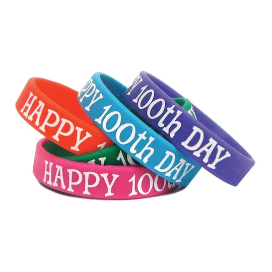 Happy 100th Day Wristband Pack, 6 Packs